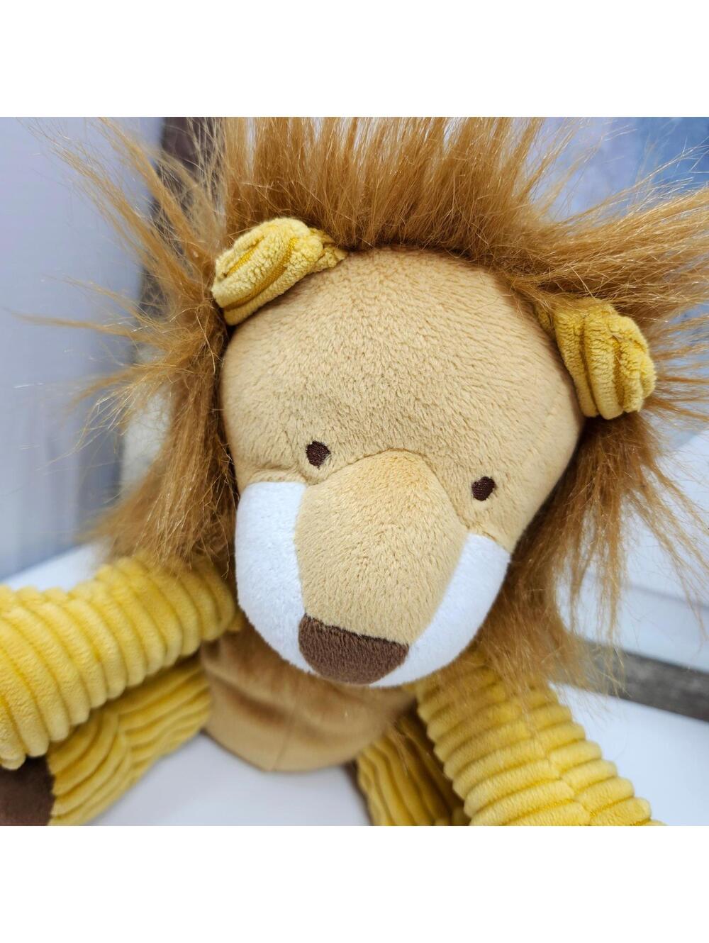 Bunnies By The Bay Lion Plush 8” Corduroy Yellow Stuffed Animal Lovey